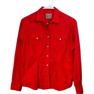 Vintage Rockmount Ranch Wear Size Med Snap Up Shirt Red Made In USA Western